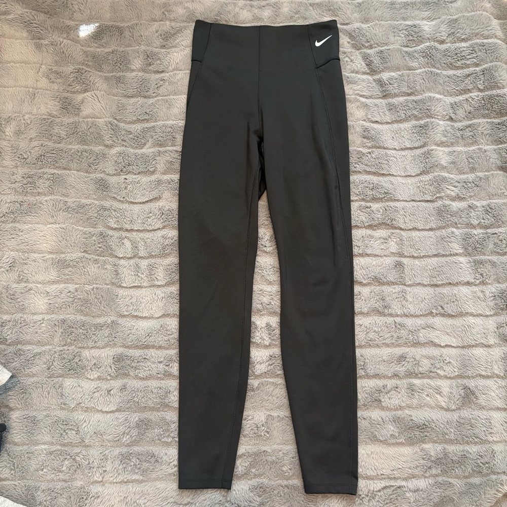 Nike Black Dri-FIT Performance Leggings with White Swoosh